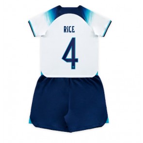 England Declan Rice #4 kläder Barn VM 2022 Hemmatröja Kortärmad (+ korta byxor)